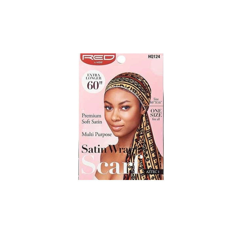 #HQ124 [Aztec 1] Silky Satin Wrap Scarf 60"x16"