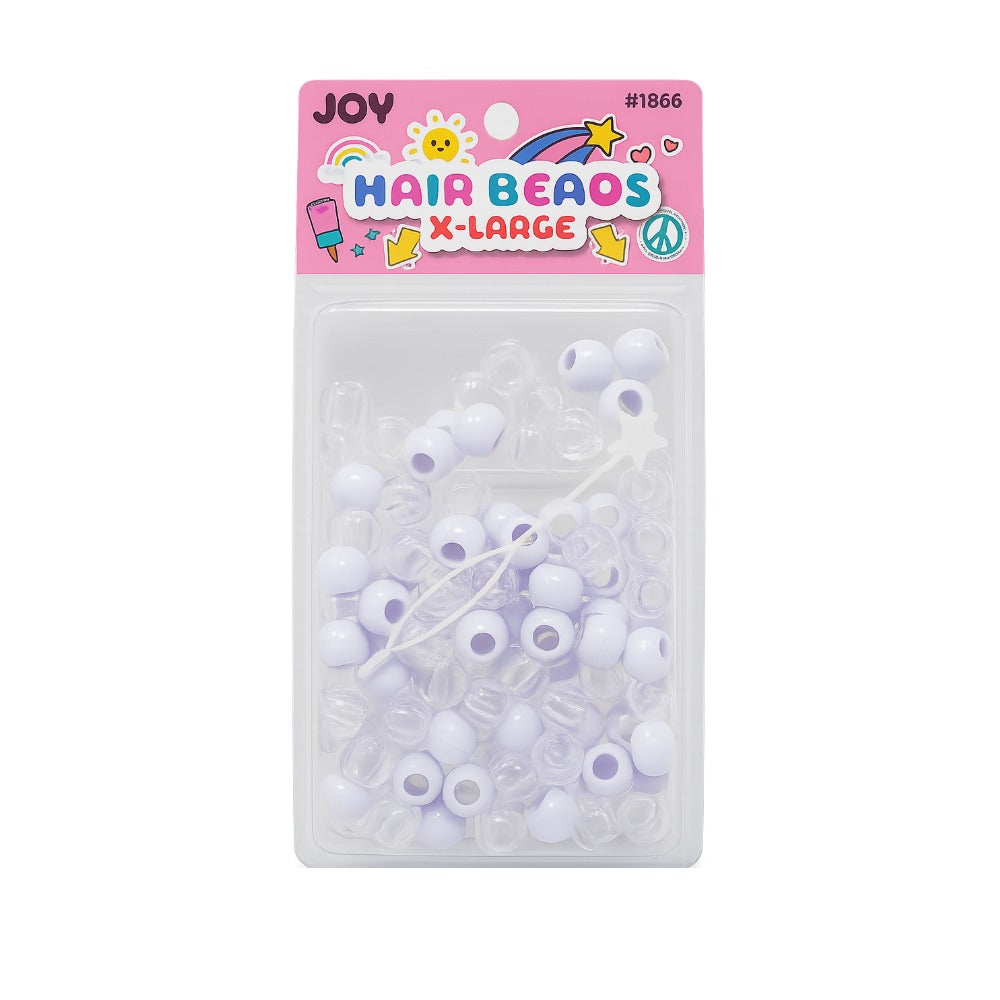 Perles pour cheveux XL [Blanc et Transparent] #01866