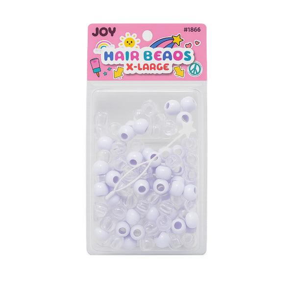 Hair Beads X-Large [White & Clear] #01866