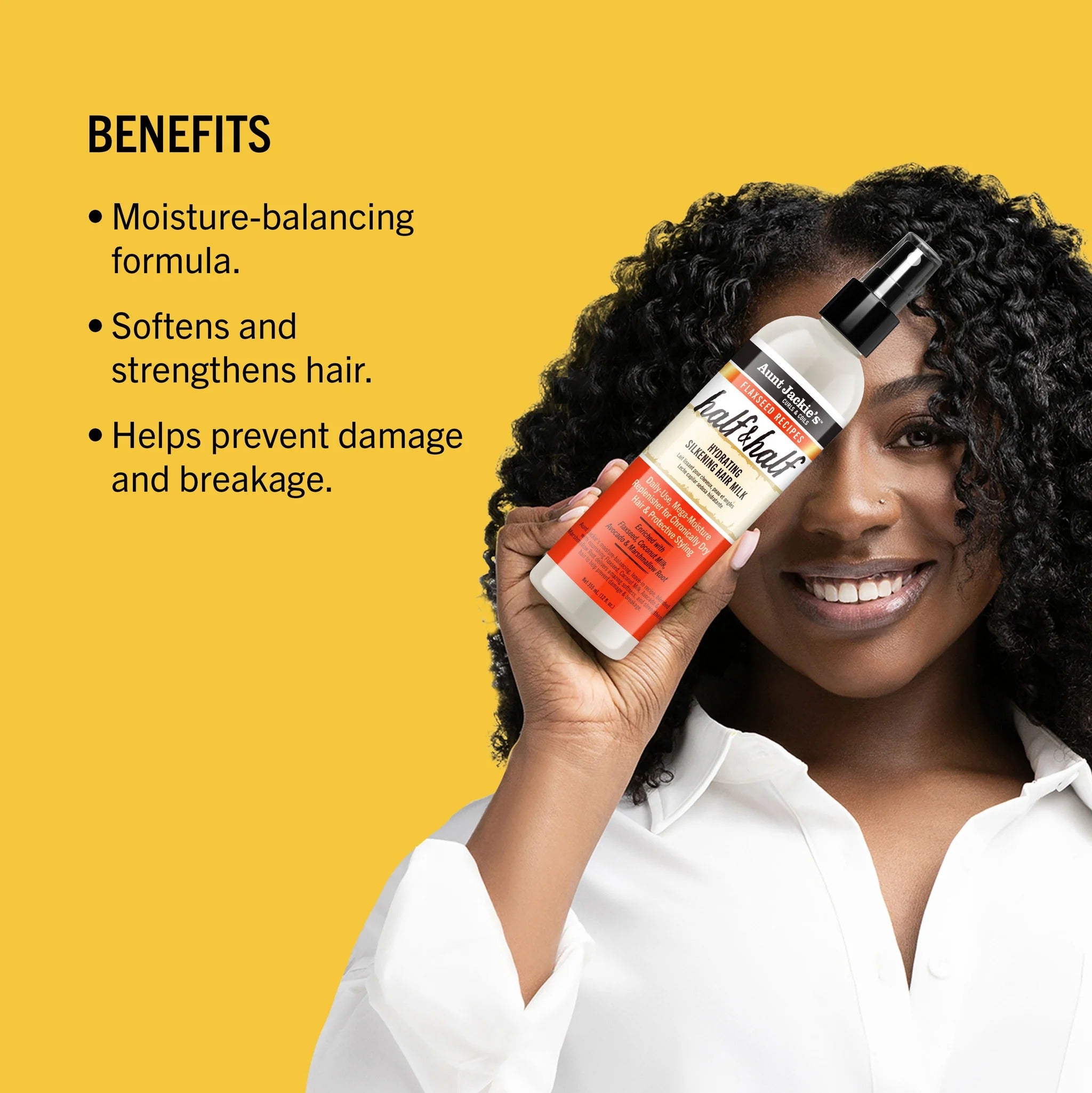 Lait capillaire hydratant et soyeux moitié-moitié