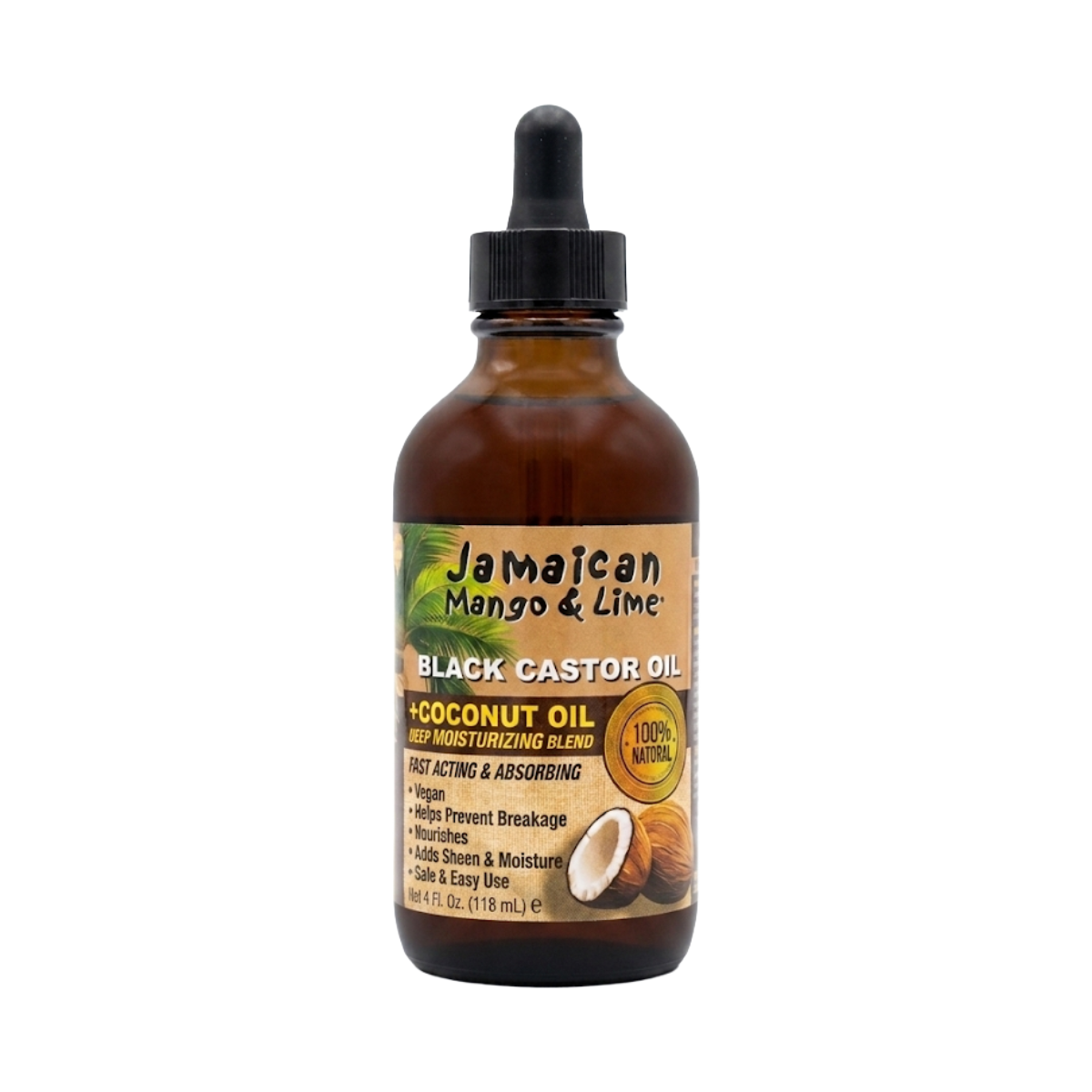 Huile de Ricin Noire à la Mangue et au Citron Vert de Jamaïque [Huile de Noix de Coco] 4oz