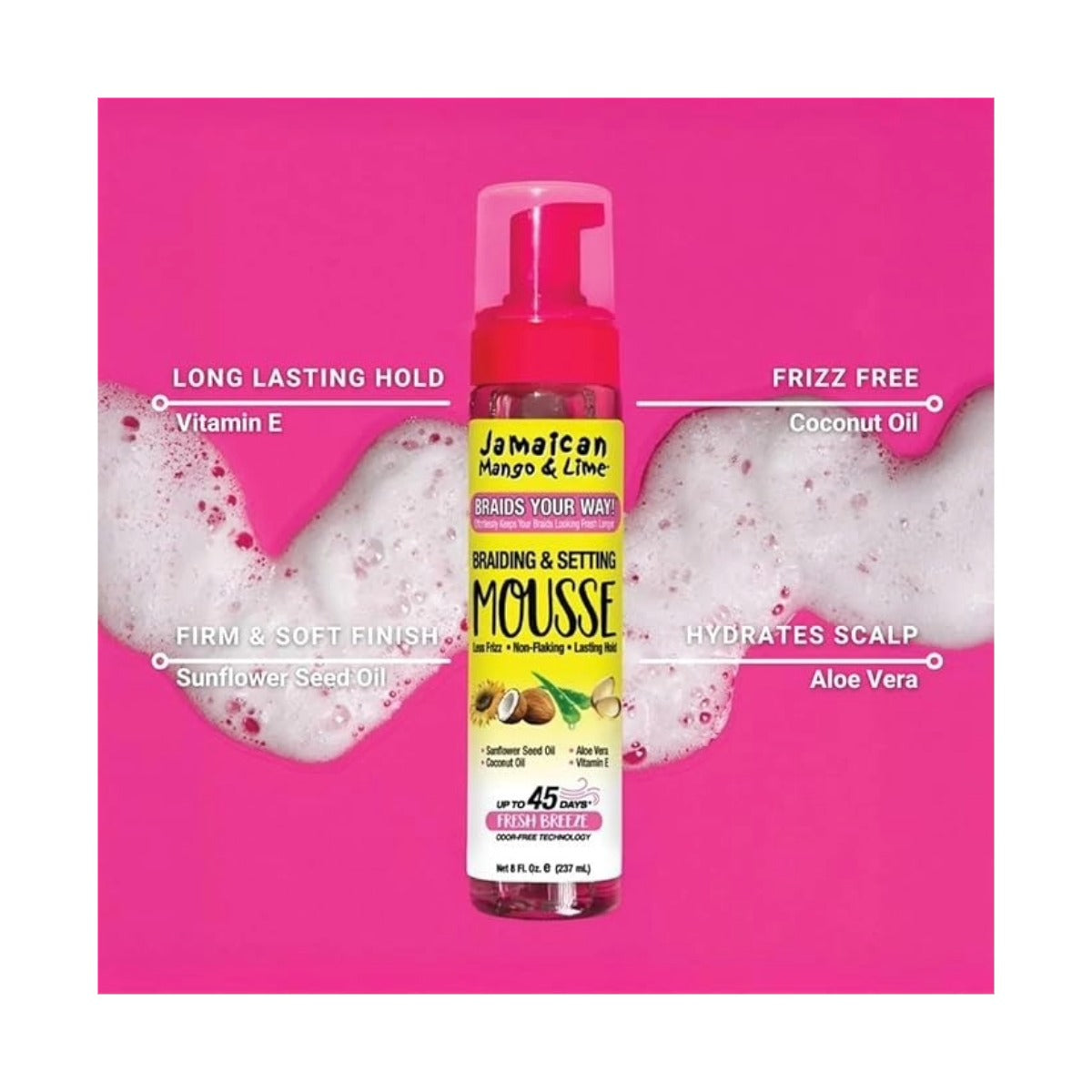 Jamaican Mango & Lime Braids Your Way! Braiding & Setting Mousse 8oz