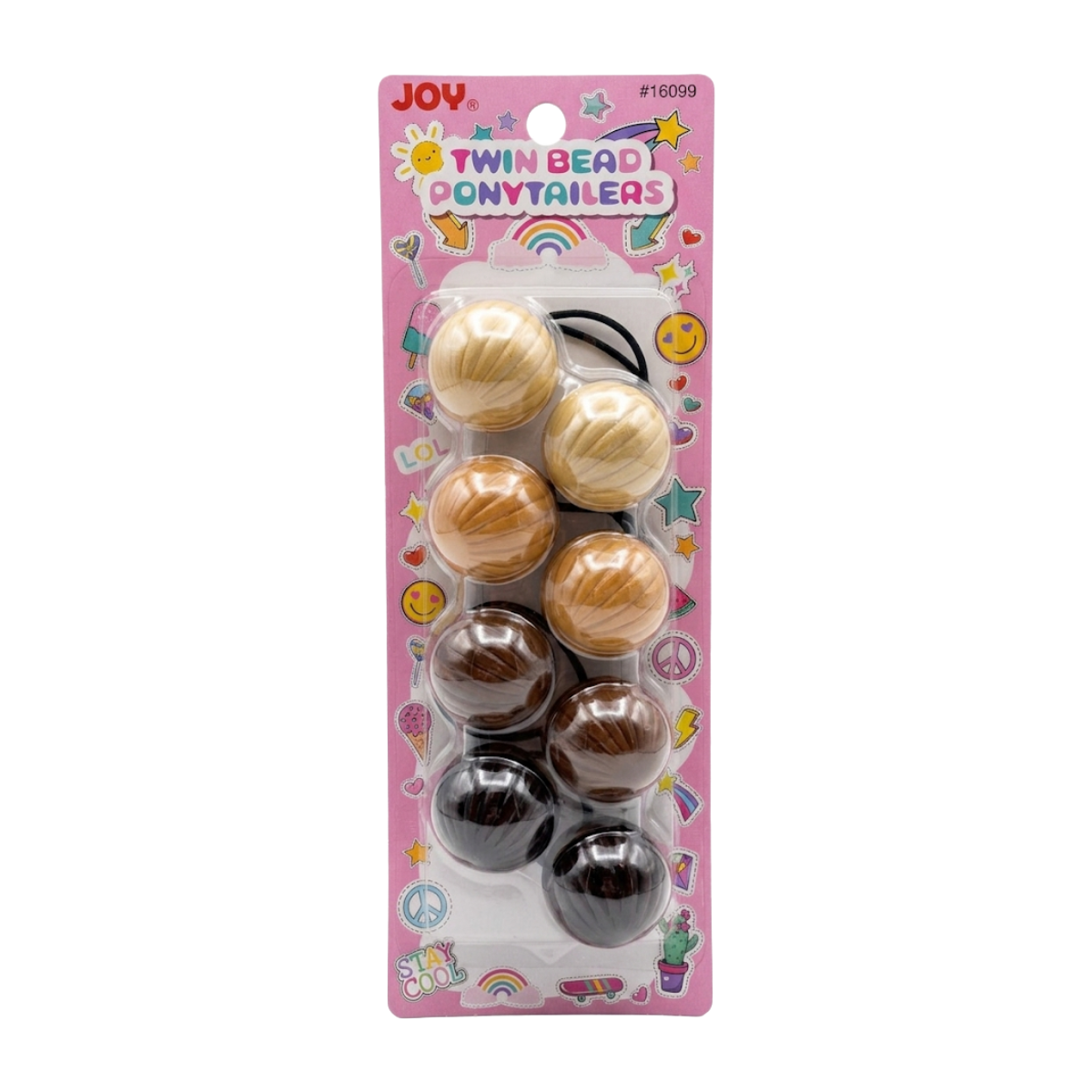 Joy Twin Bead Ponytailers 40mm [Assorted Colors] #16099