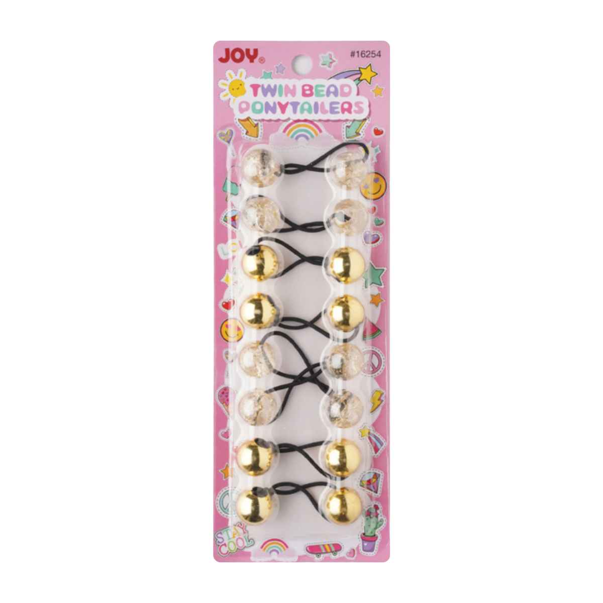 Queues de cheval à double perle Joy [Couleurs assorties] #16254