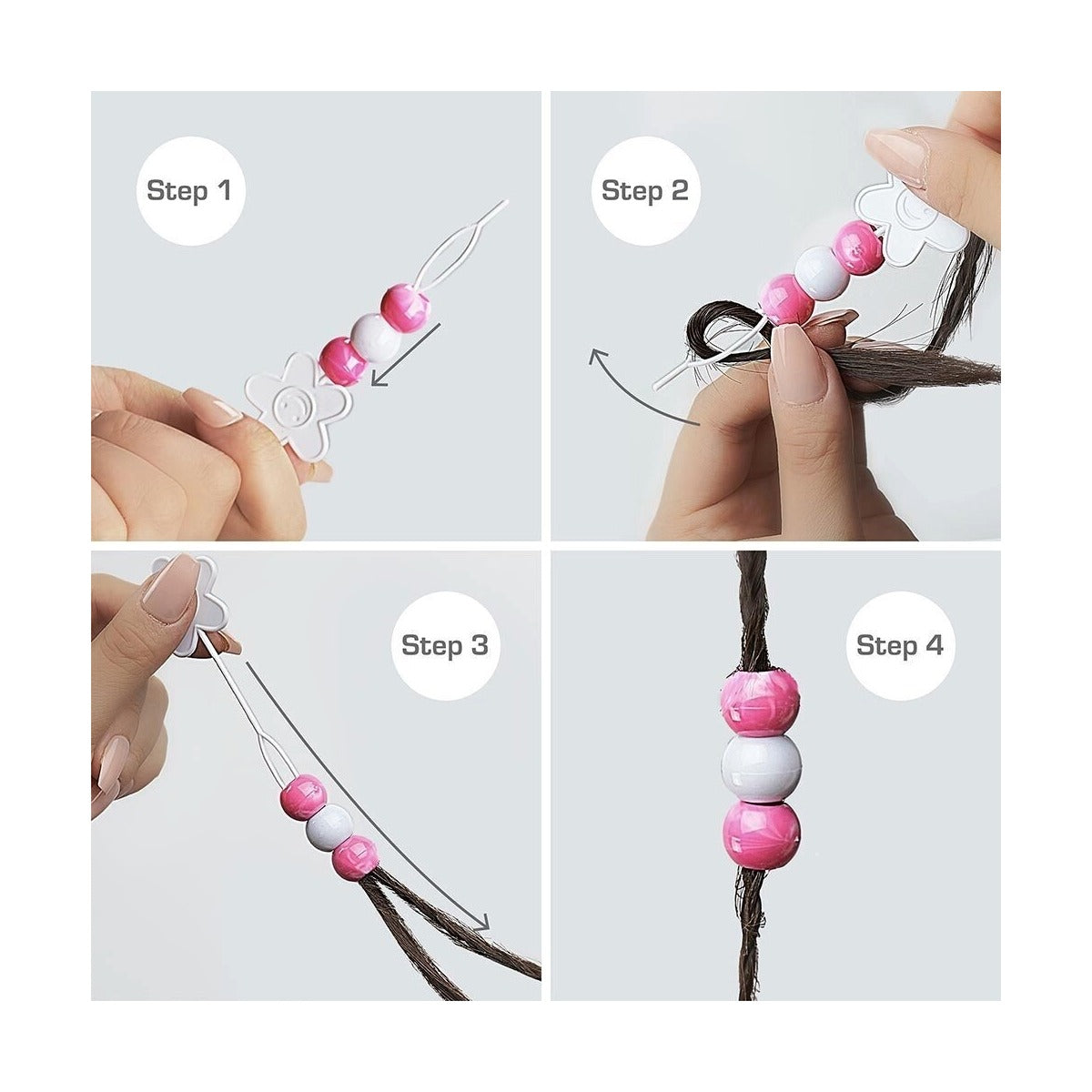 Jumbo Hair Beads 24pcs [White] #HA53