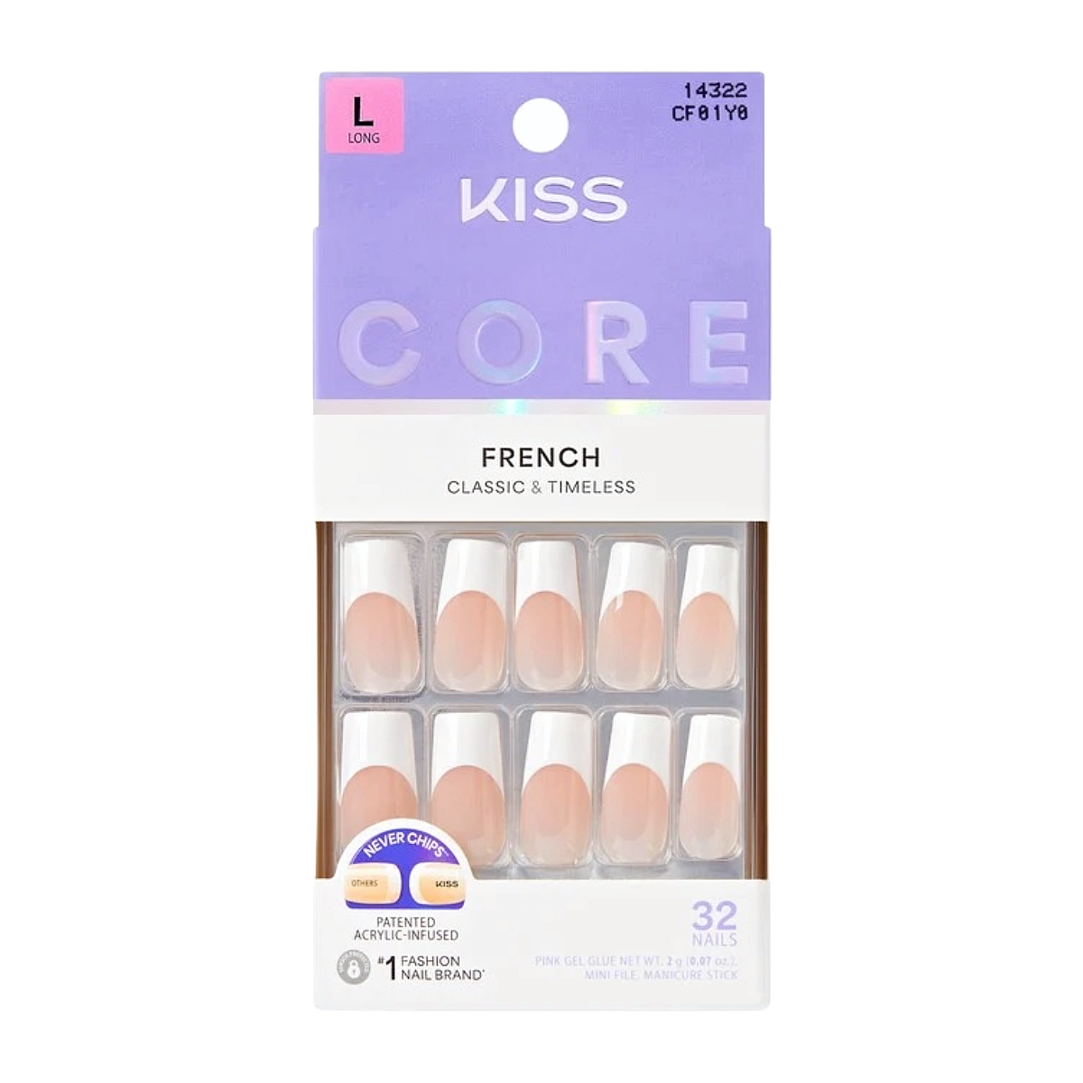 KISS NEW YORK Core French Nails [Glamping] #CF01Y0