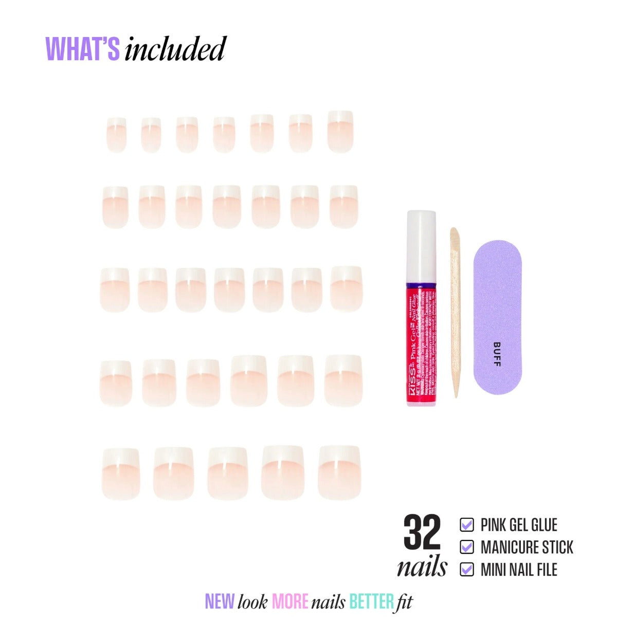 KISS NEW YORK Core French Nails [I Wish] #CF17