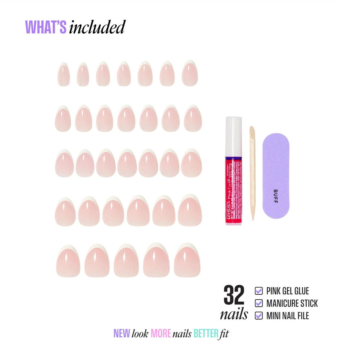 KISS NEW YORK Core French Nails [Passionate] #CF04