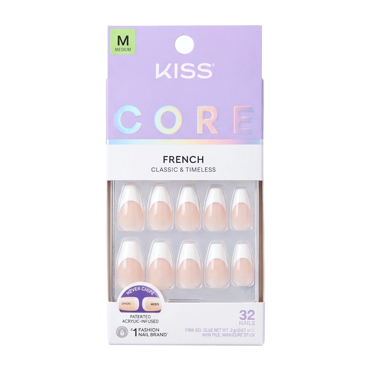 KISS NEW YORK Core French Nails [Reunion] #CF06
