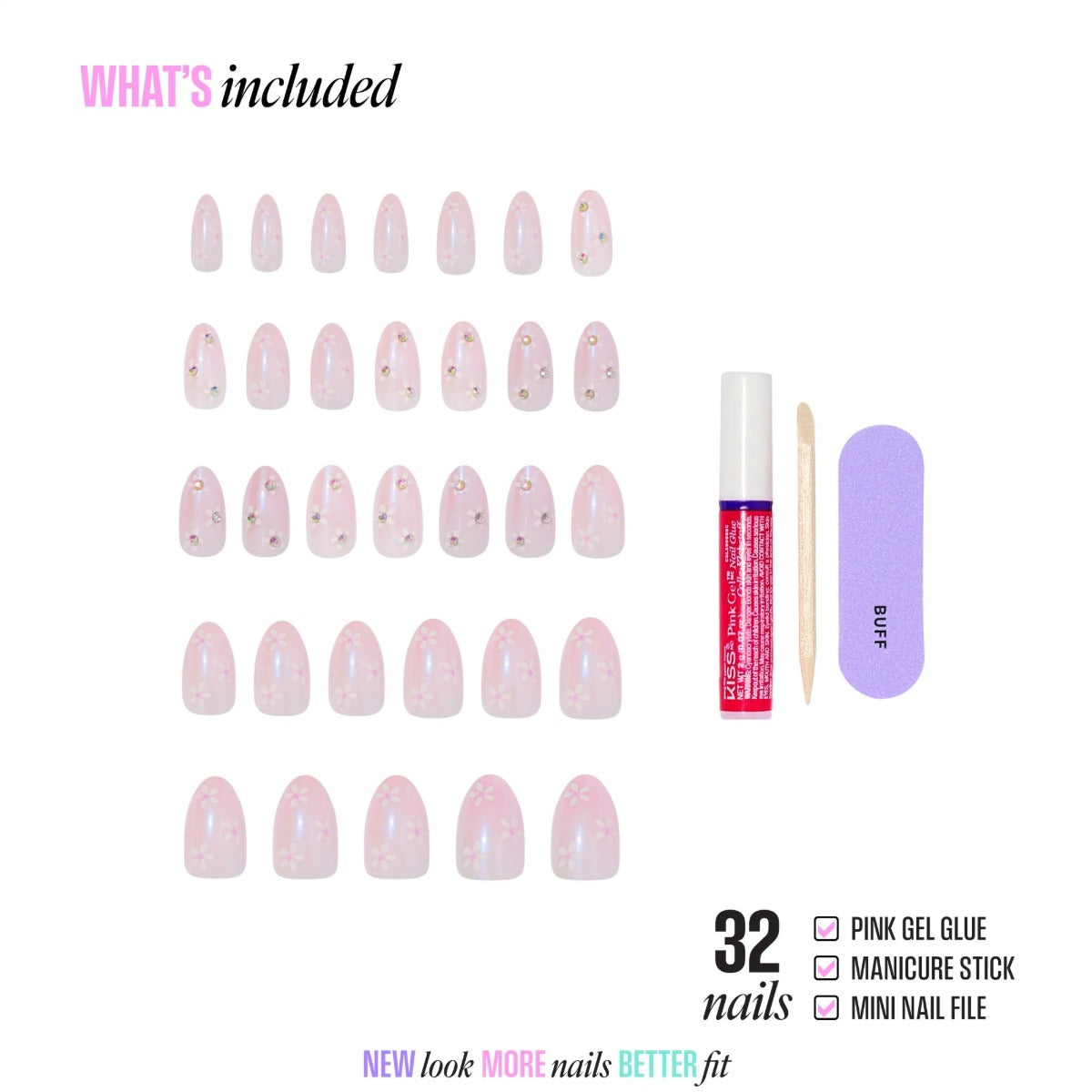 KISS NEW YORK Glam 3D & Jeweled Ongles En Acrylique [Breeze of Bliss] #GJ03