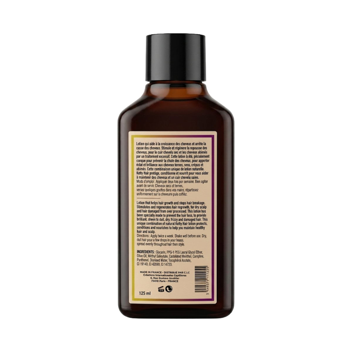 Lotion capillaire Ketty Hair 4,23 oz