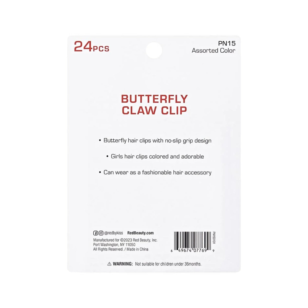 Kids Barrettes 24pcs [Butterfly Claw] 24pcs #PN15