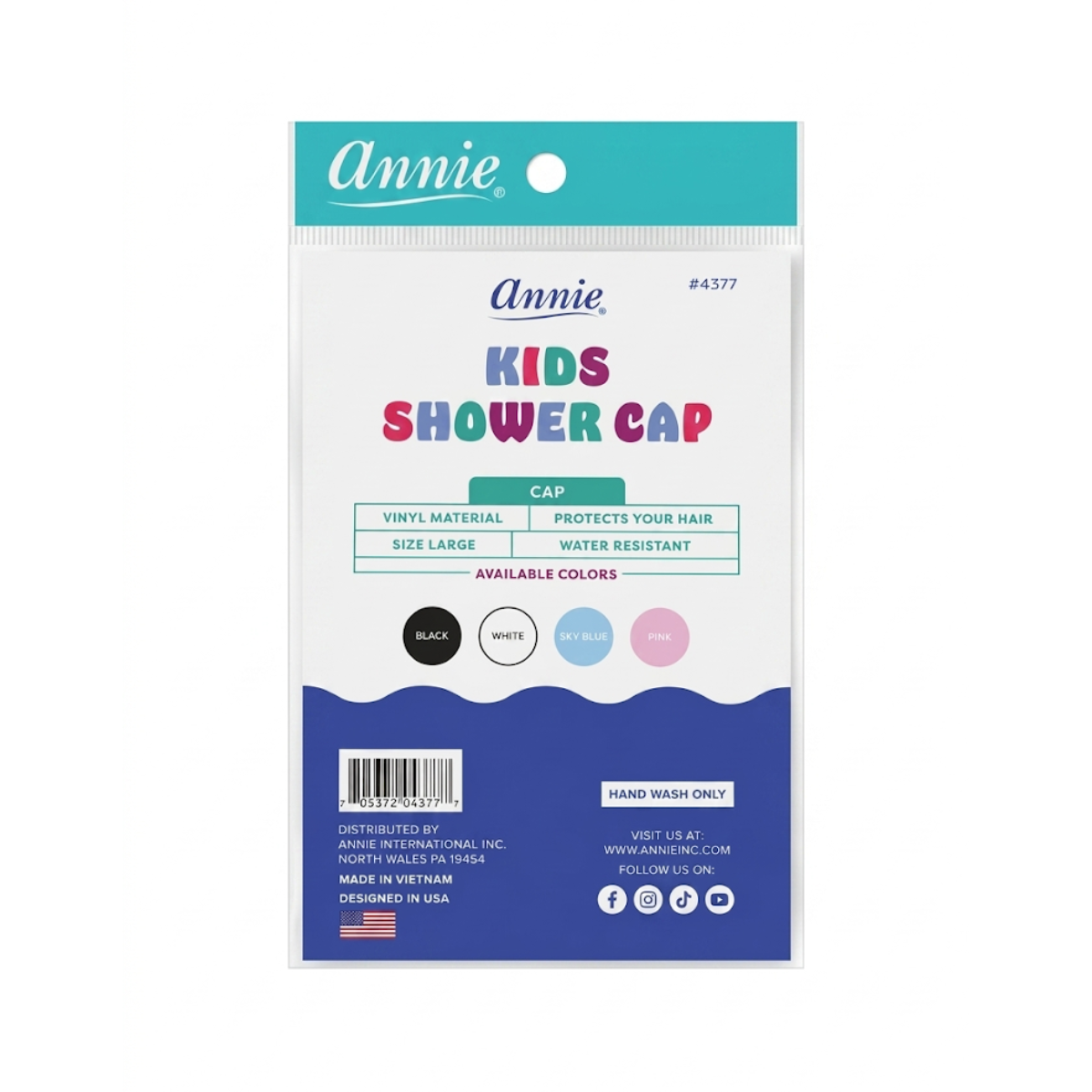 Bonnet de douche pour enfants, grand format [couleurs assorties] #4377