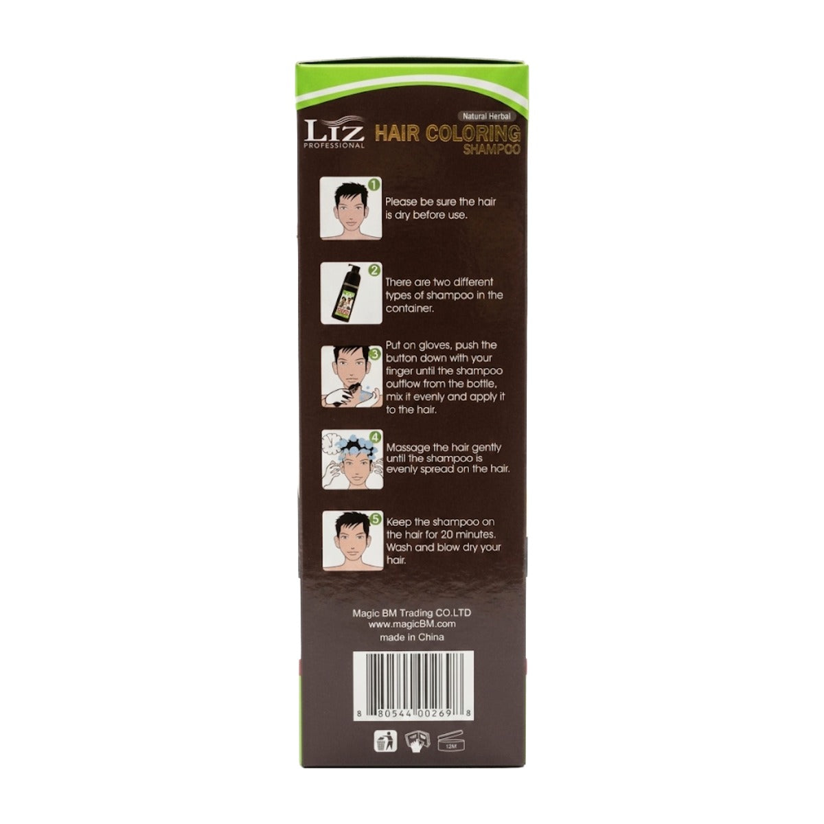 LIZ Hair Coloring Shampoo [Brown] 13.5oz