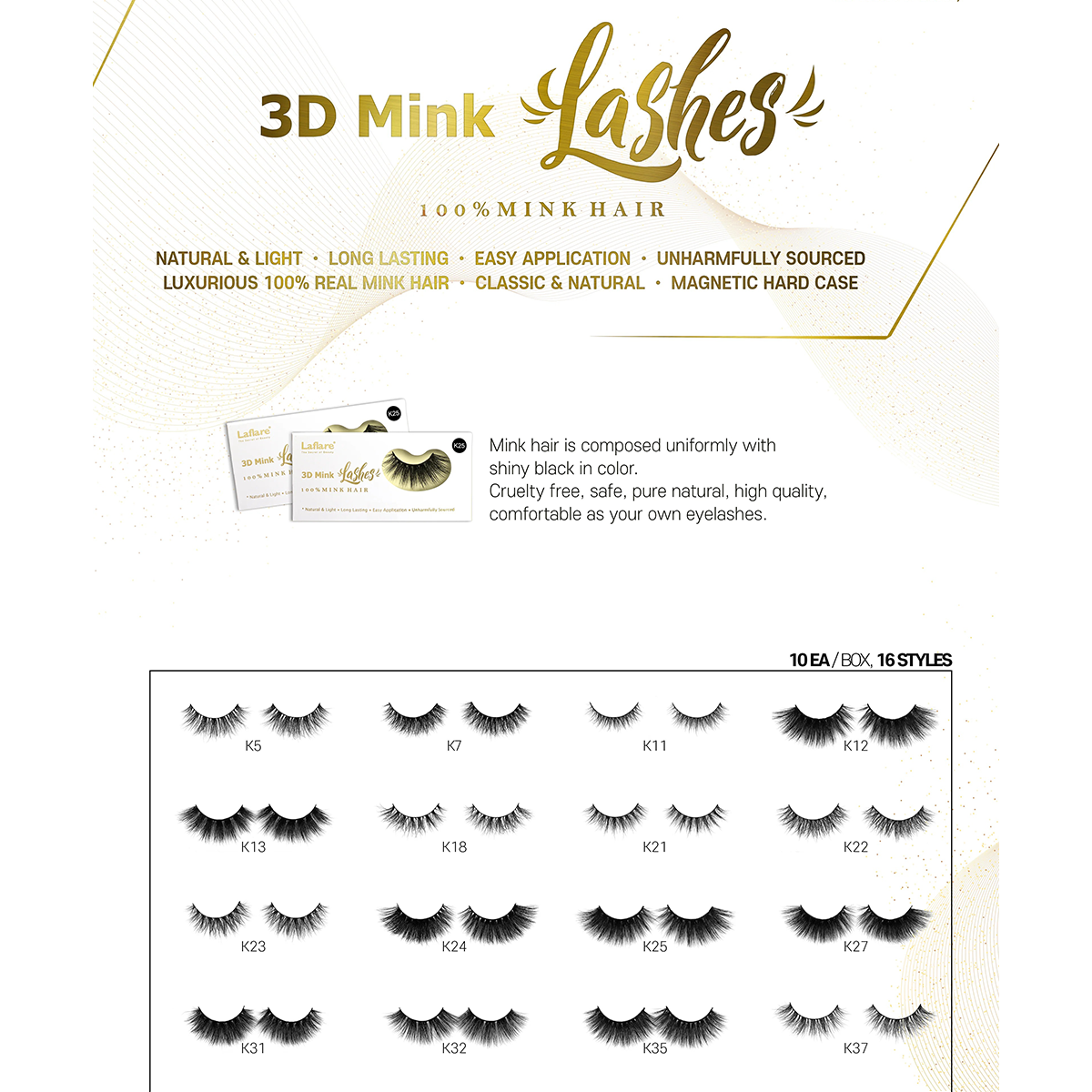 Laflare 3D Mink Lashes #K22