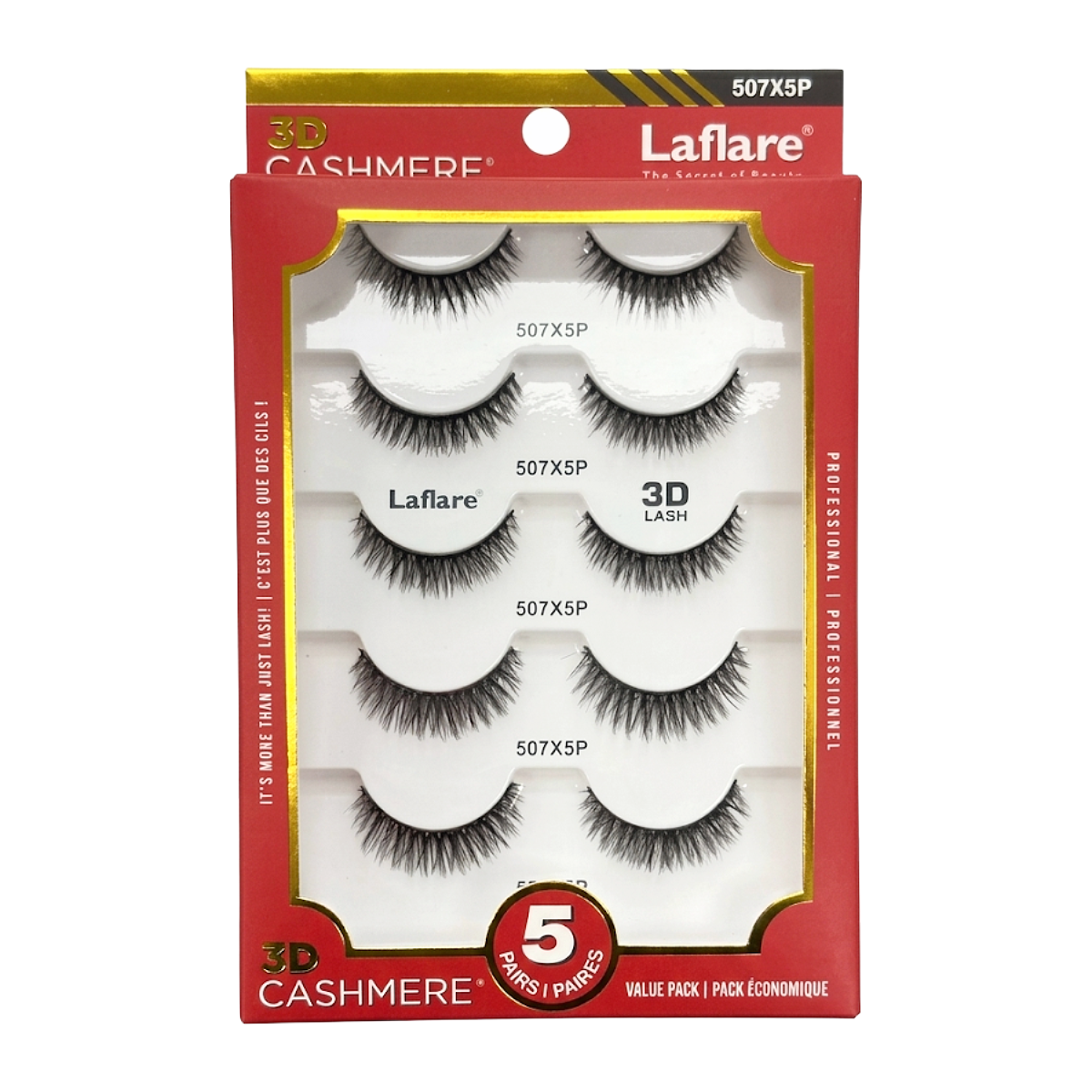 Laflare Faux Cils 3D En Cachemire 5 Paires #507X5P