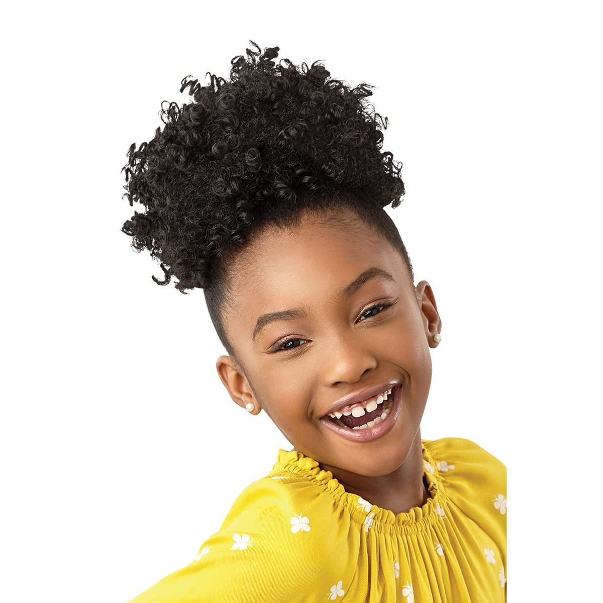 Lil Looks Queue de cheval bouclée synthétique à cordon de serrage