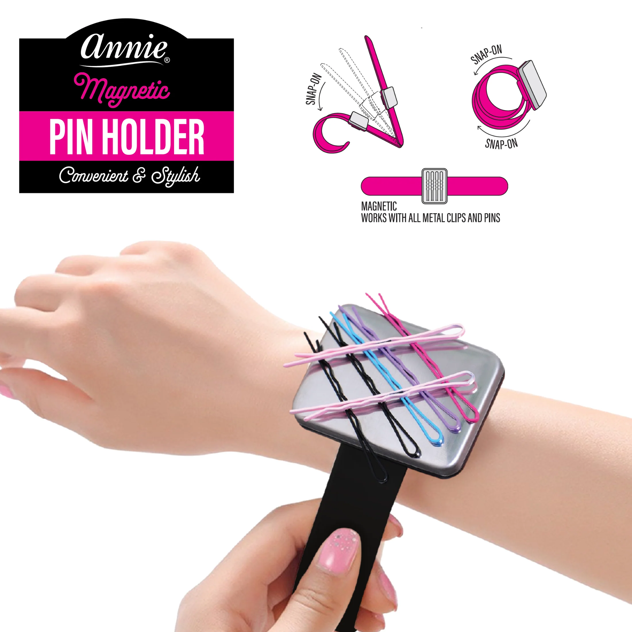 Magnetic Pin Holder Snap Bracelet [Assorted Colors] #03347