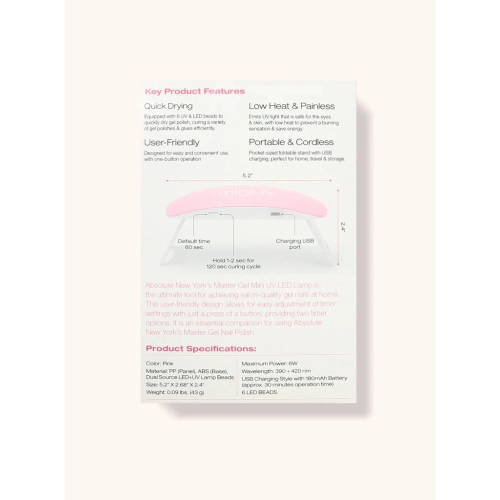 Master Gel Mini UV LED Lamp #MTUL01