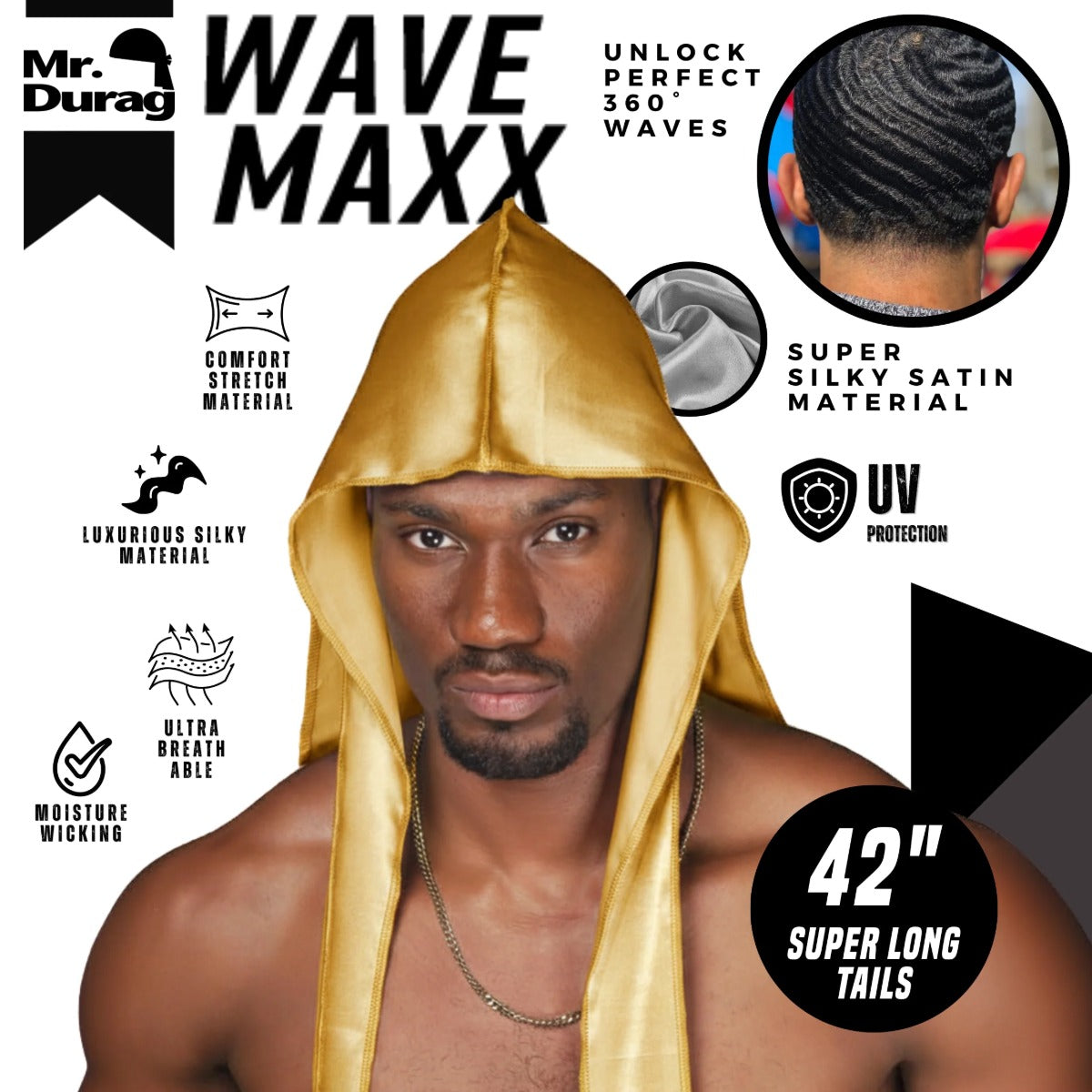 Mr.Durag Wave Maxx Silky Satin Durag [Assorted Color] #4319