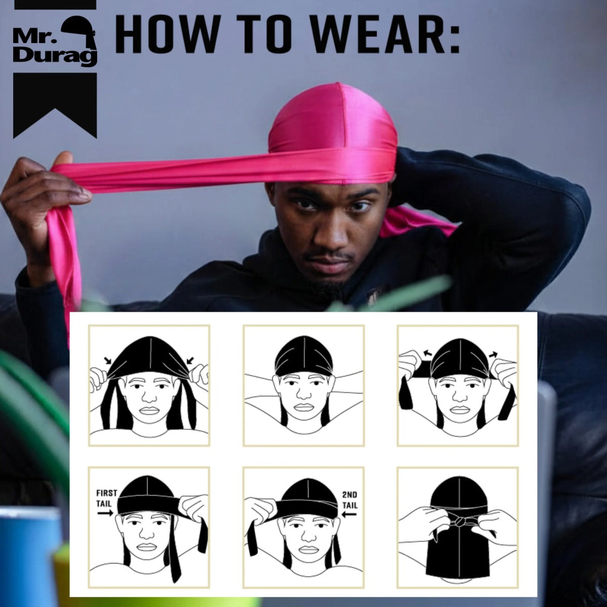 Mr.Durag Wave Maxx Silky Satin Durag [Assorted Color] #4319