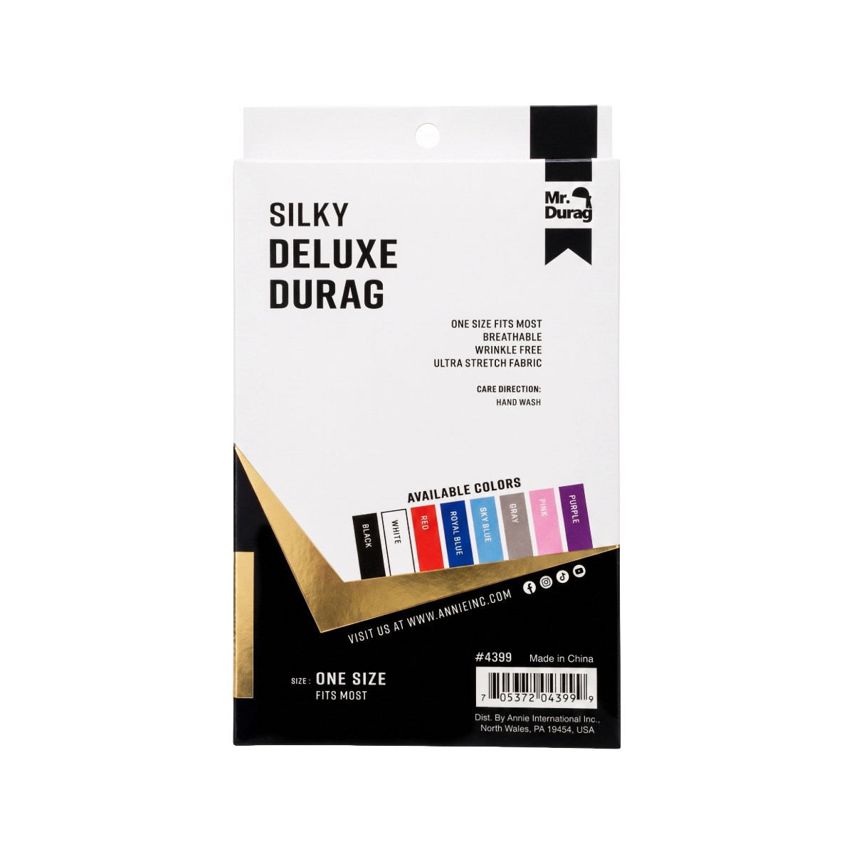 Mr. Durag Silky Deluxe Durag [Assorted Color] #4399