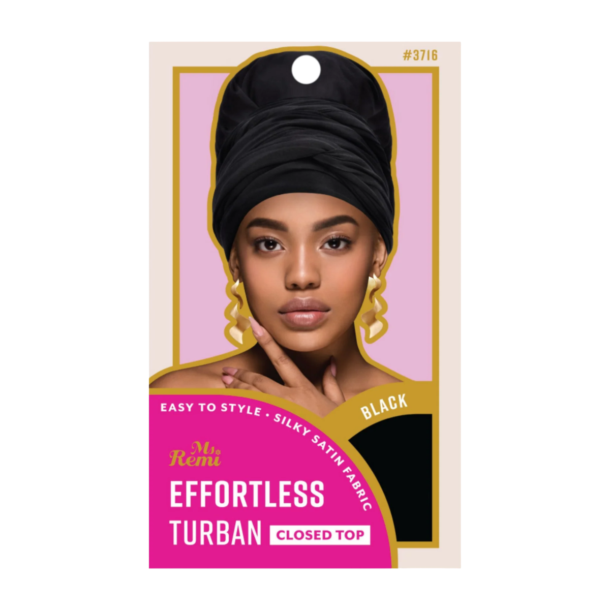 Ms.Remi Effortless Turban Scarf Close Top [Black] #3716