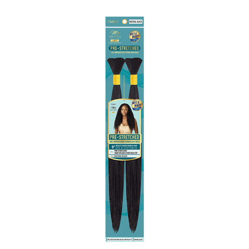 OUTRE pre-stretched natural black wet and wavy braiding hair pack with model image