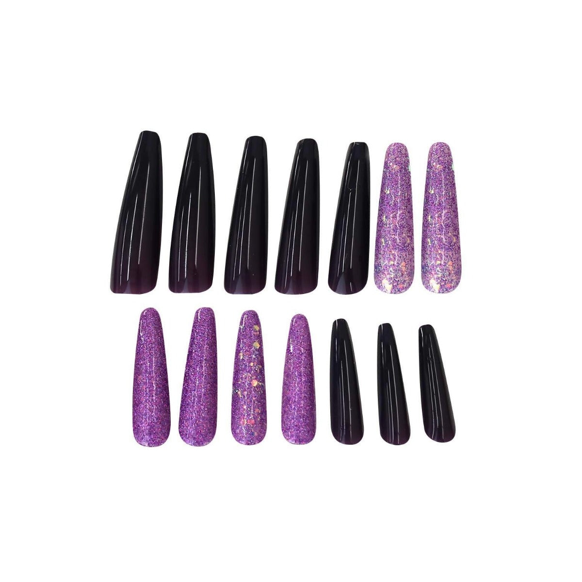 Faux-ongles extra longs en forme de cercueil Nex #Cfb002