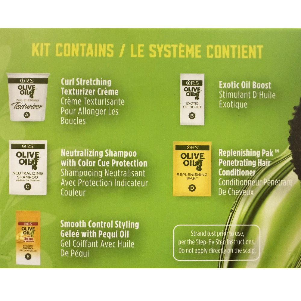 Kit texturisant et étirant les boucles à l'huile d'olive