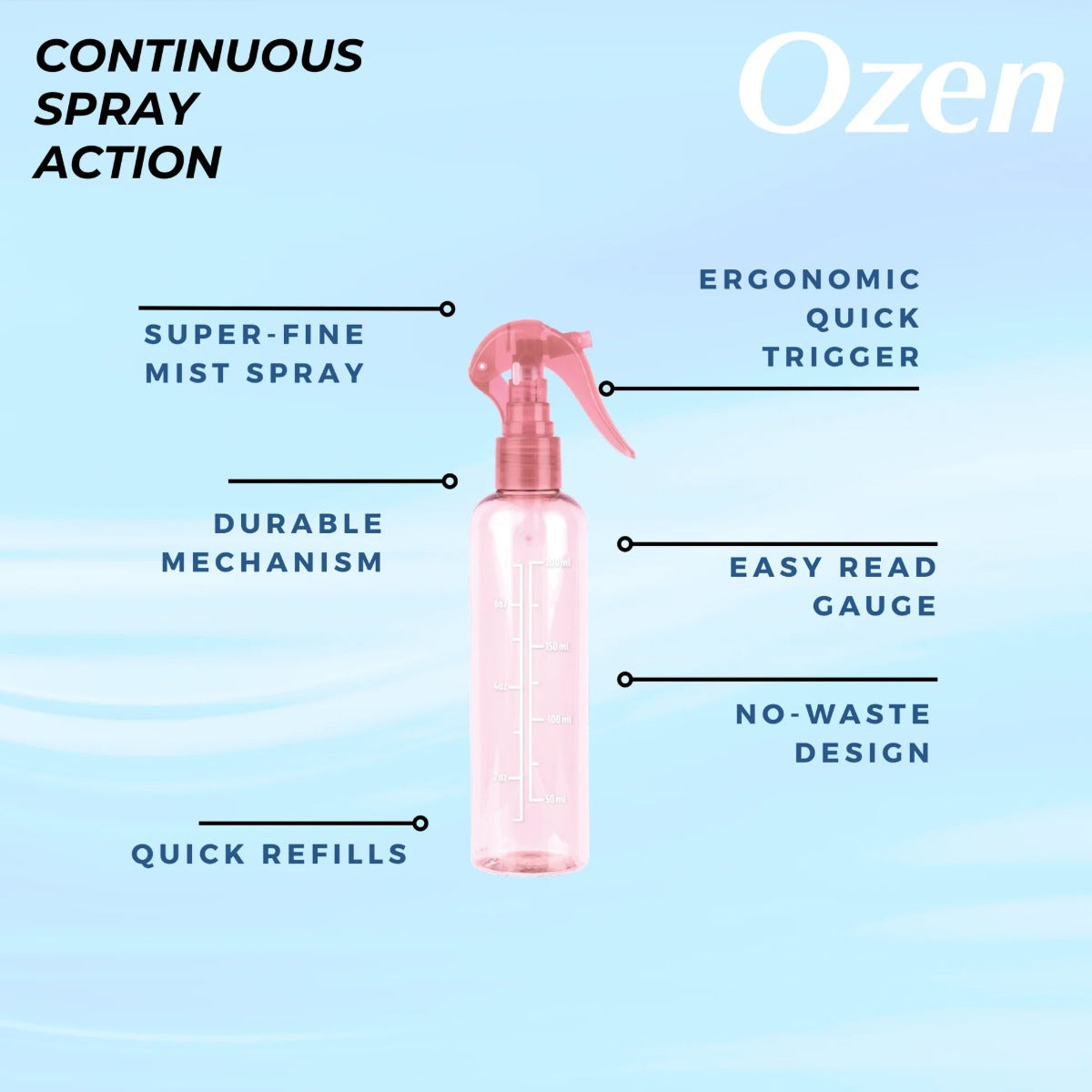 Ozen Mini Vaporisateur Continu [Rose Transparent] #4758