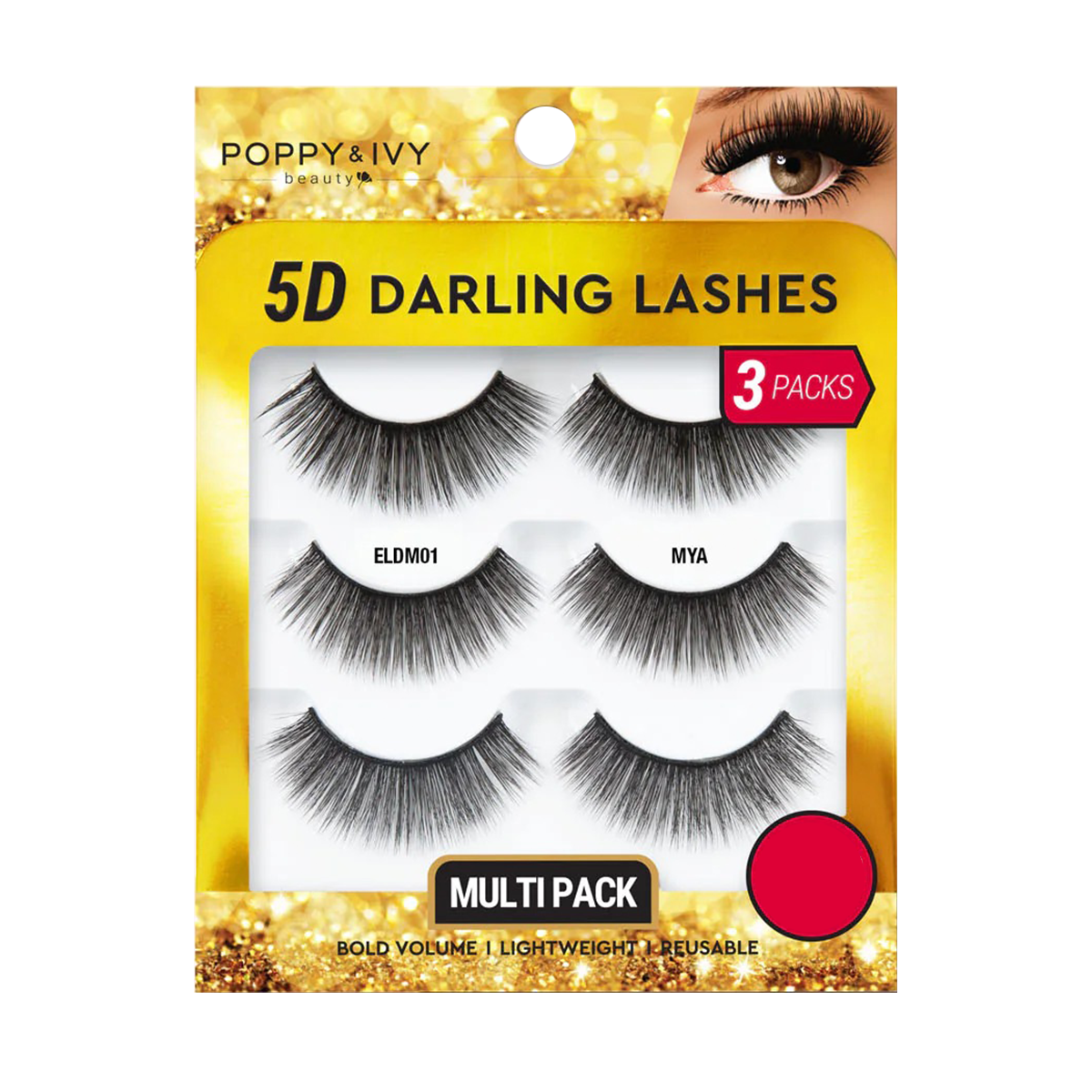 POPPY & IVY 5D Cils Darling 3 Paires #ELDM01 Mya