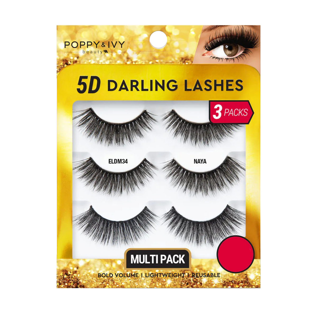 POPPY & IVY 5D Darling Lashes 3 Pairs #ELDM34 Naya