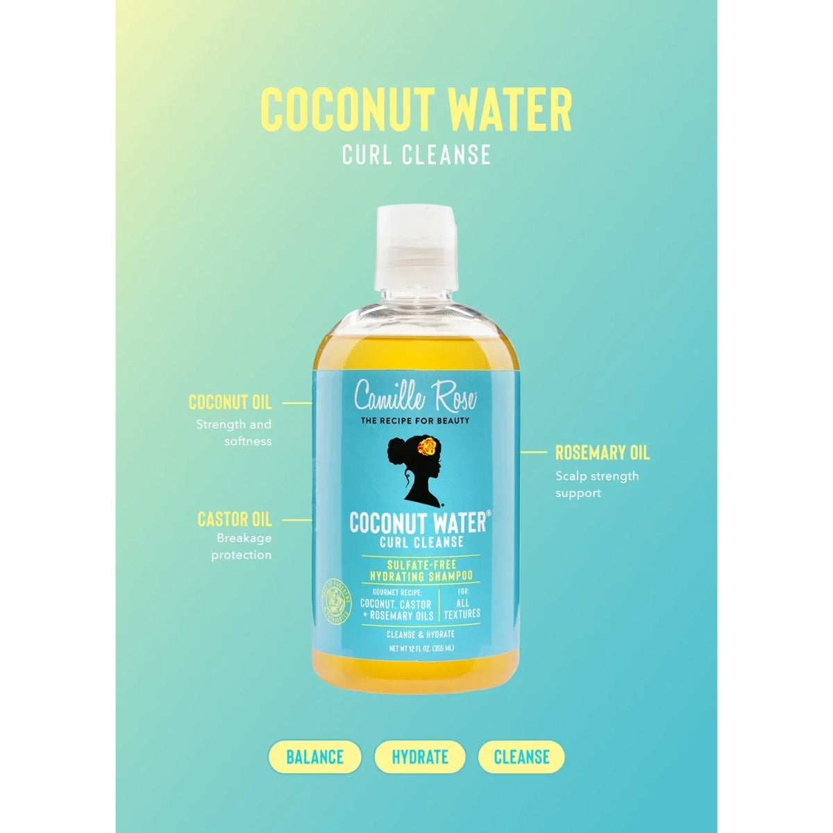 Camille Rose Coconut Water Shampooing 12oz