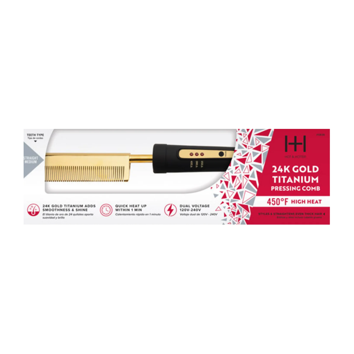 Peigne à lisser H&H [Moyen Lisse] #5838