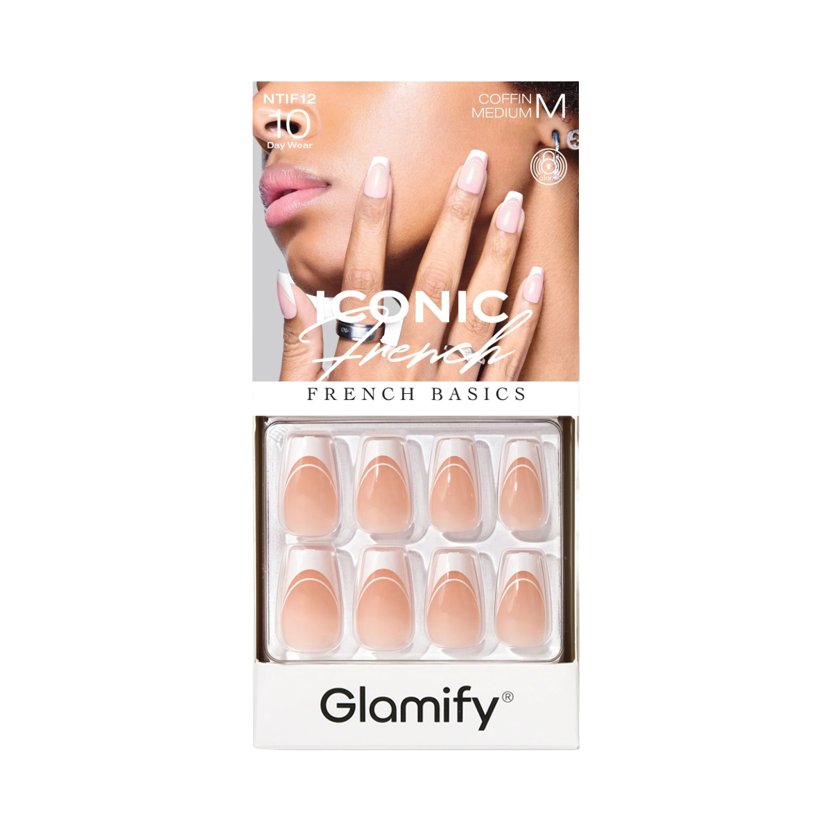 Glamify Iconic French Press On Nails [Coffin Medium] #NTIF12