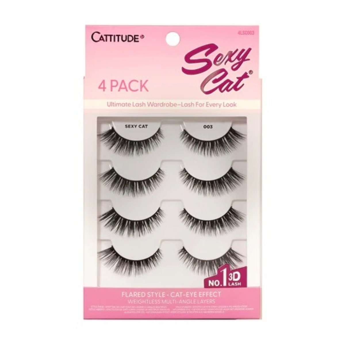 Cattitude Lash Sexy Cat 4 Pairs #4LSC003