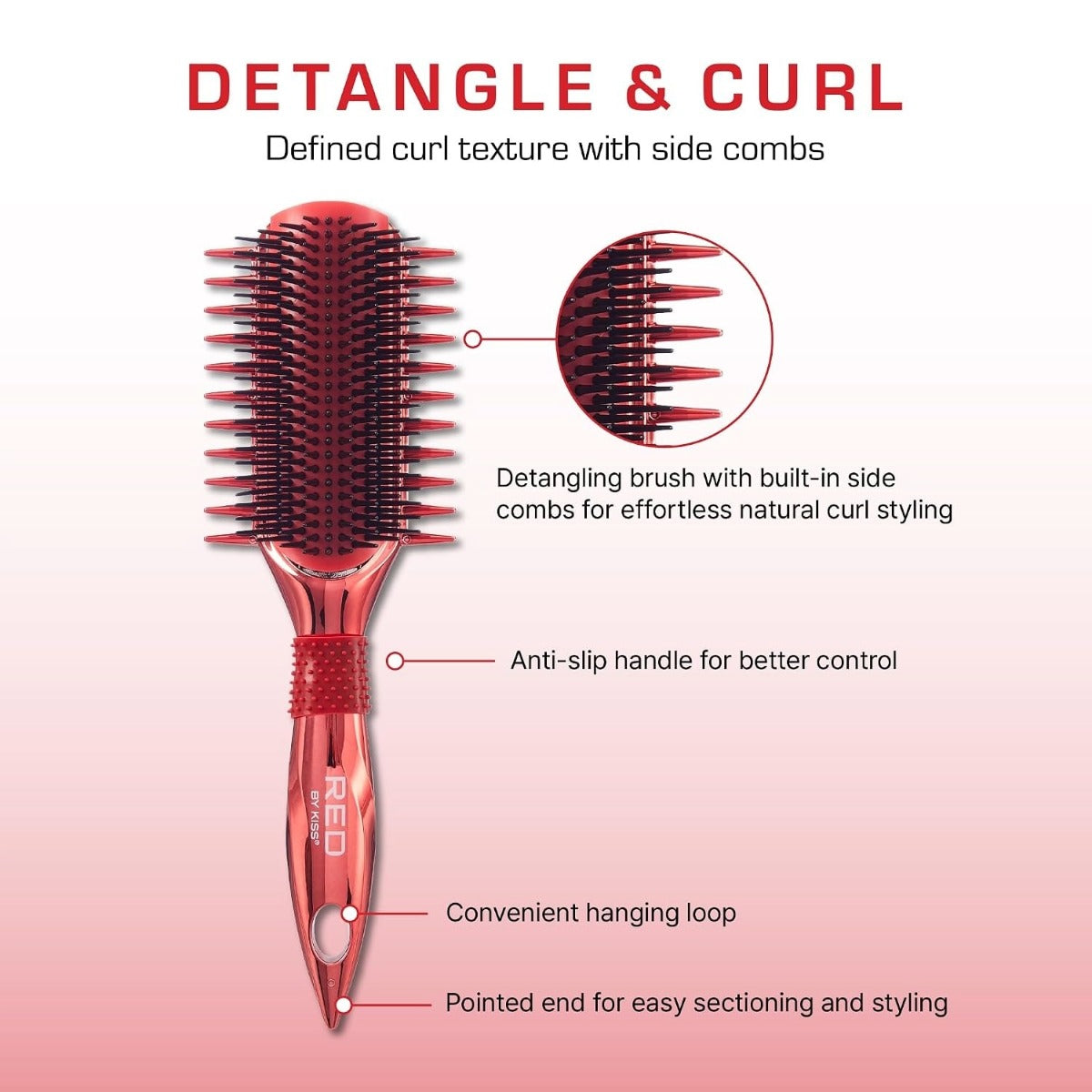 RED By Kiss Detangle and Curl Defining Brush [Red] #HH257