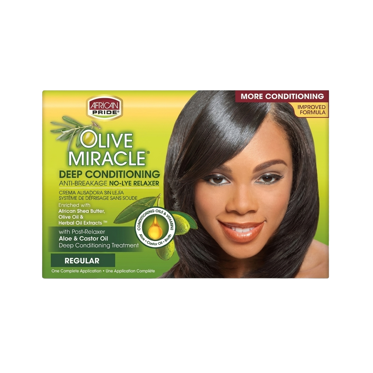 Kit défrisant sans soude AFRICAN PRIDE Olive Miracle [Regular]