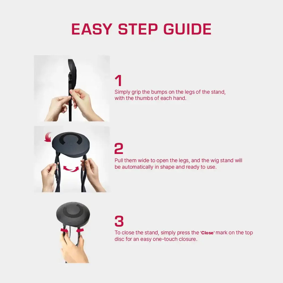 One Touch Foldable Wig Stand #MH06