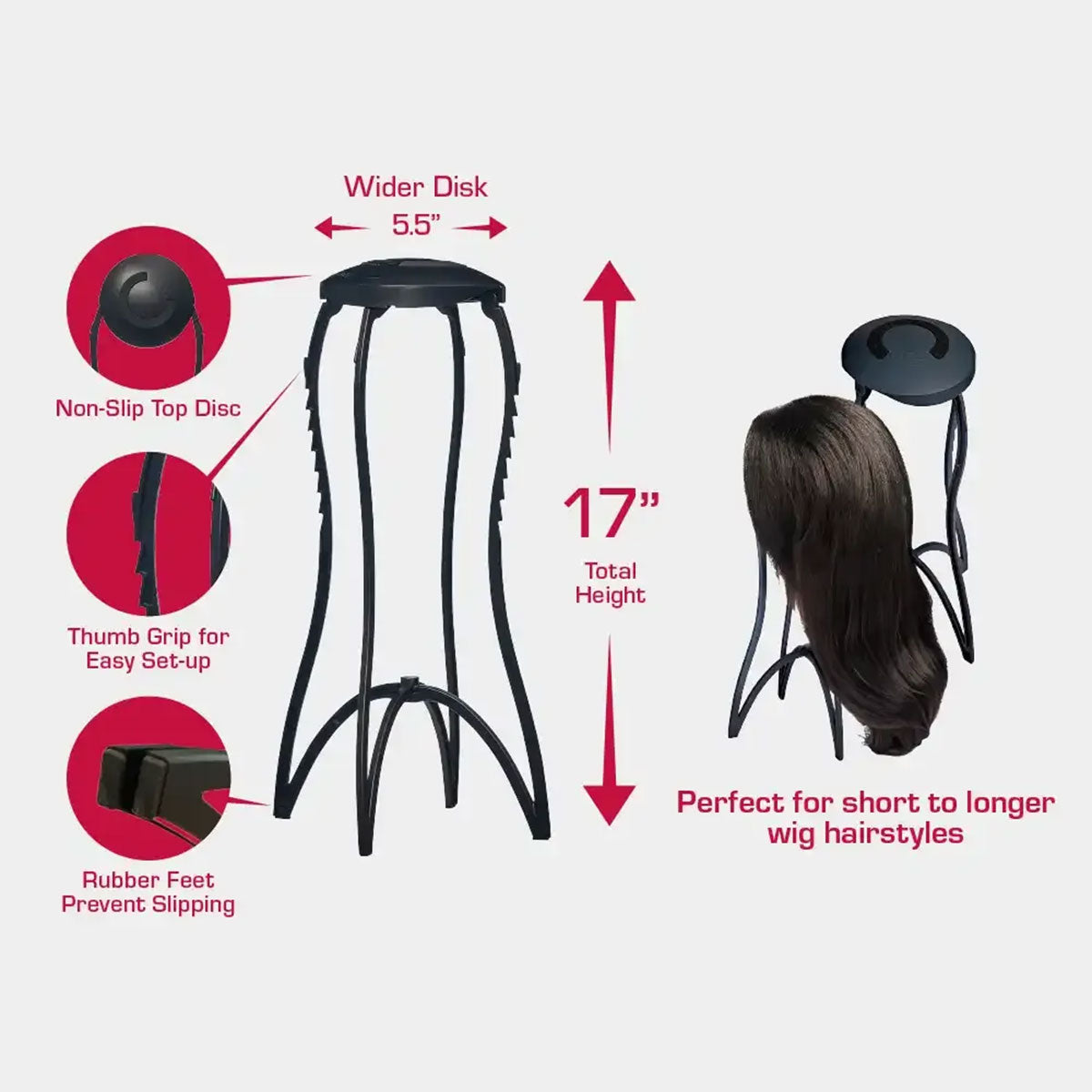 One Touch Foldable Wig Stand #MH06