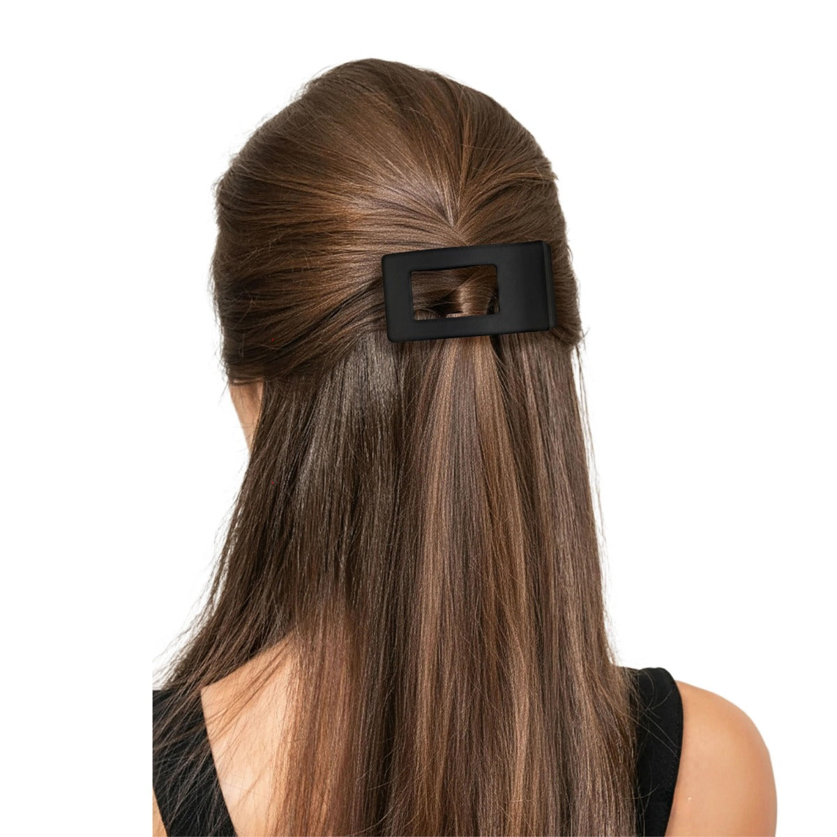 RED Flat Claw Clip [Rectangular] [Black] #HMC85