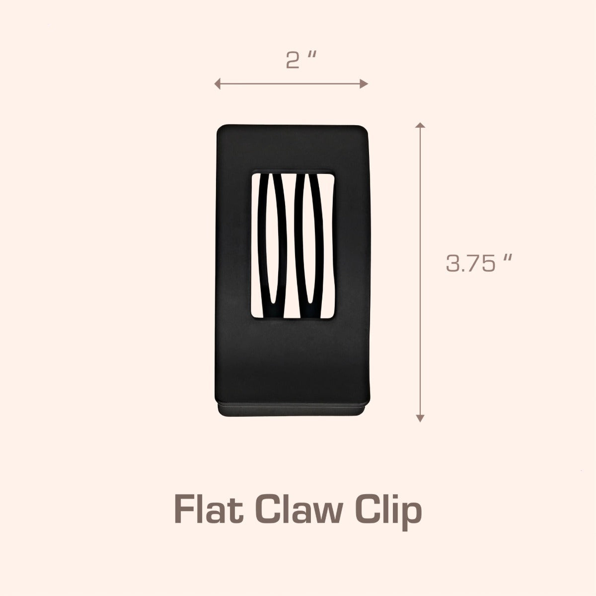 RED Flat Claw Clip [Rectangular] [Black] #HMC85