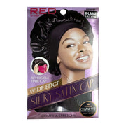 #HDWP01 Bonnet réversible en satin soyeux [X Large] [Noir]