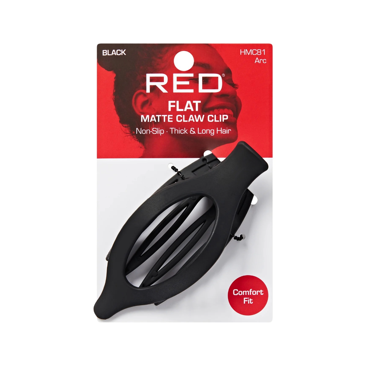 Red By Kiss Flat Claw Clip [Arc] [Black] #HMC81