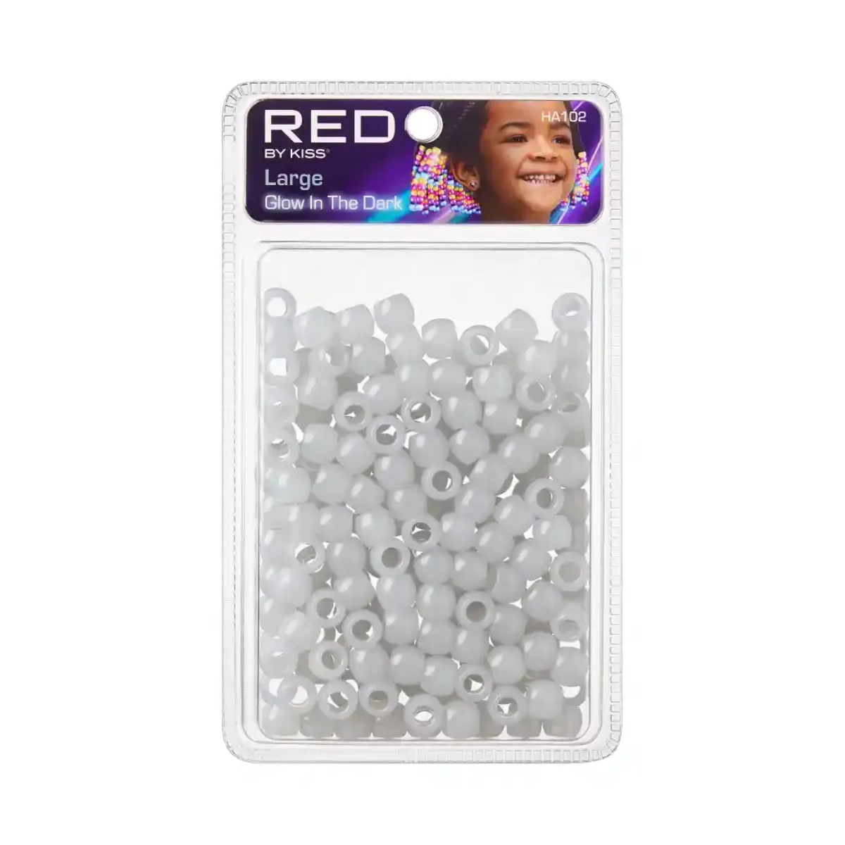 Red By Kiss Glow In The Dark Hair Beads [Large] [White] #HA102