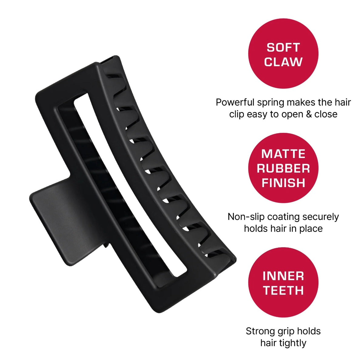 Red By Kiss Pince À Cheveux Ouverte [Super Jumbo] [Noir Mat] #HMC53