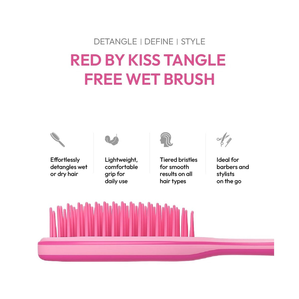Red By Kiss Brosse Démêlante Tangle Free Pour Cheveux Mouillés [Rose] #HH263