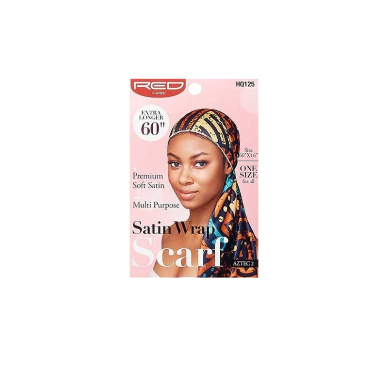 #HQ125 [Aztec 2] Écharpe en satin soyeux 60"x16"