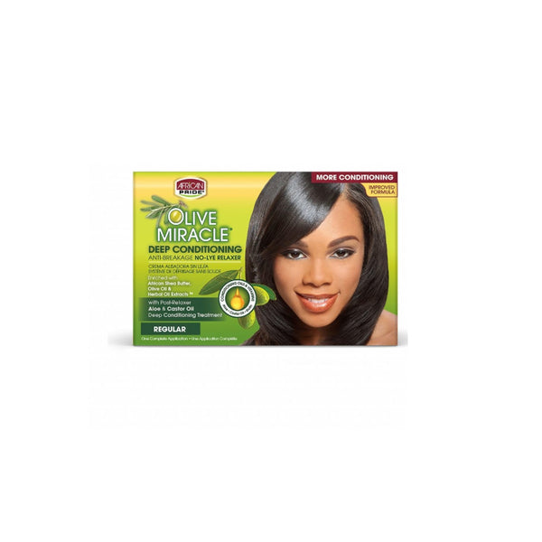 Olive Miracle Deep Conditioning Anti-Breakage No-Lye Relaxer Kit [Regular]